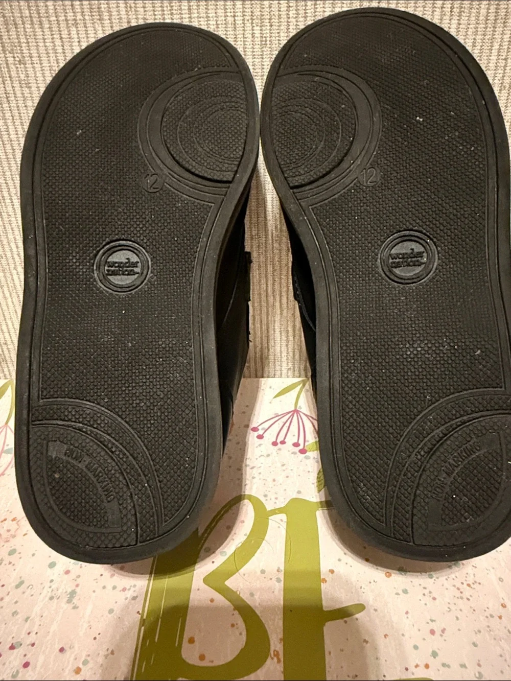 Kids Black Velcro Slip-On shoes
